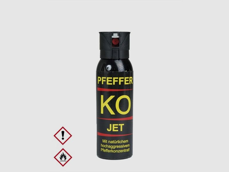100ml Hochw. Pfefferspray K.O. JET Direktstrahl – 11 % OC / 2,5 Mio. Scoville v. Ballistol - Abwehr