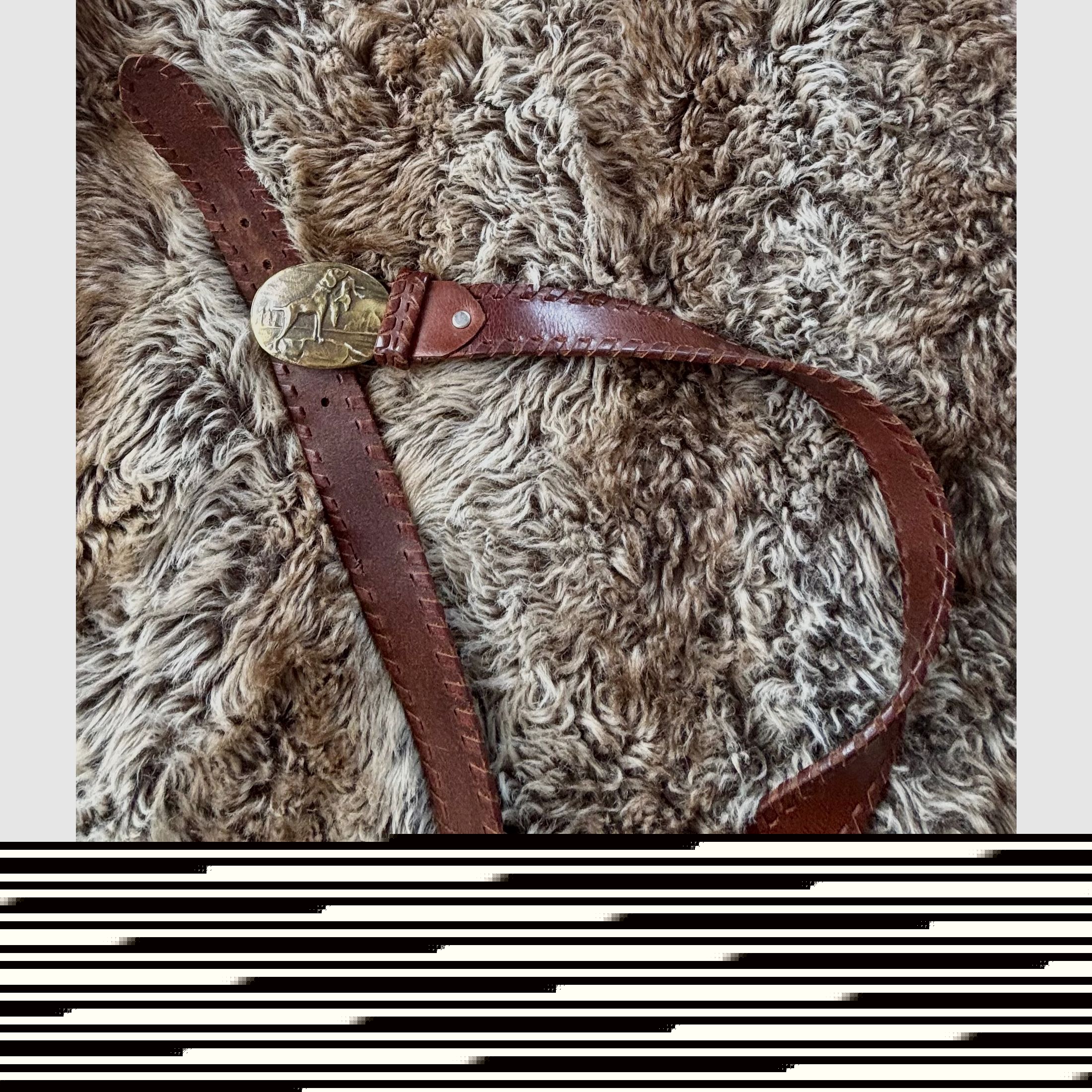 Cintura in vera pelle per la caccia tradizionale lunga 100 cm larga 4 cm per uomini e donne