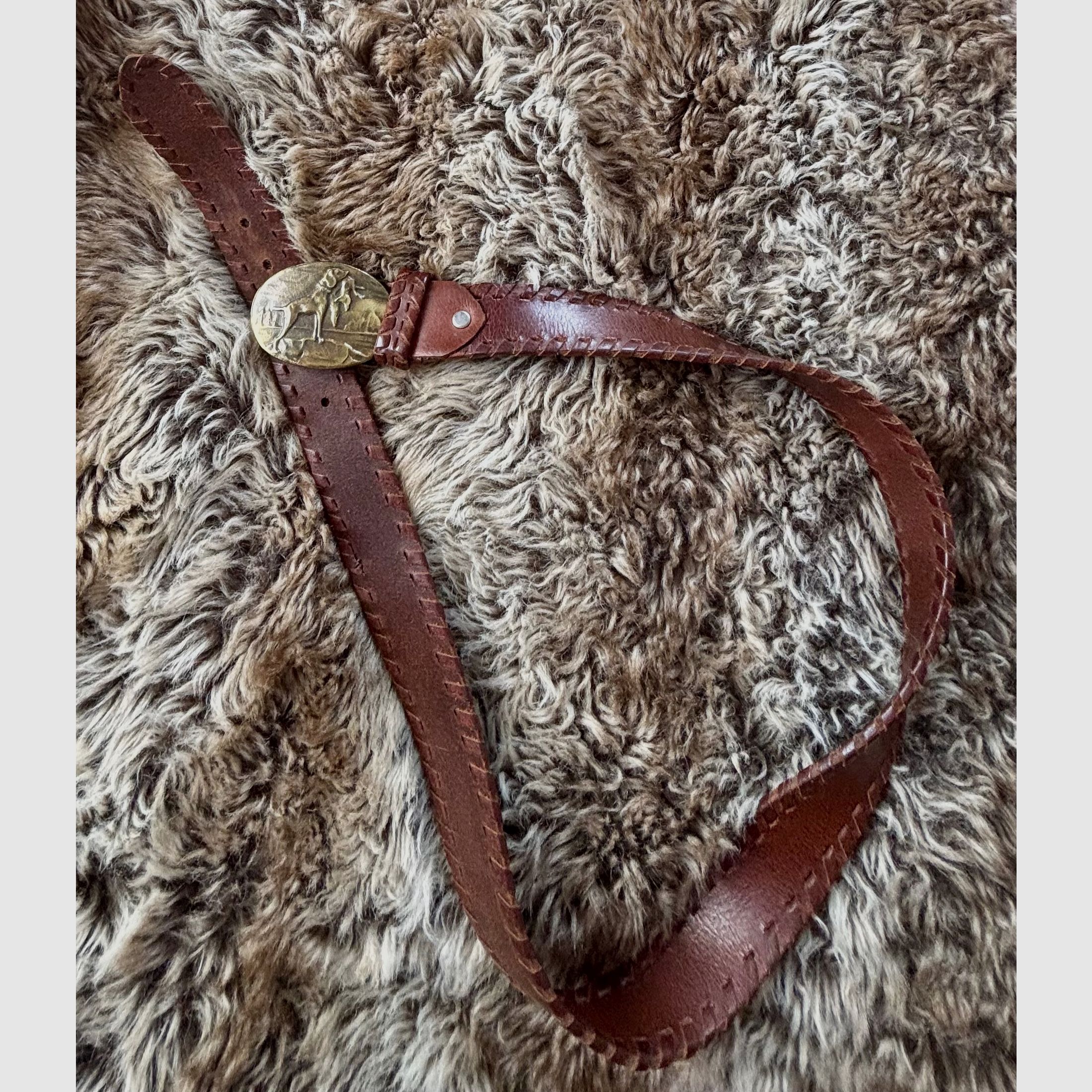 Cinturón de cuero auténtico Trachten Jagd de 100 cm de largo y 4 cm de ancho para hombres y mujeres