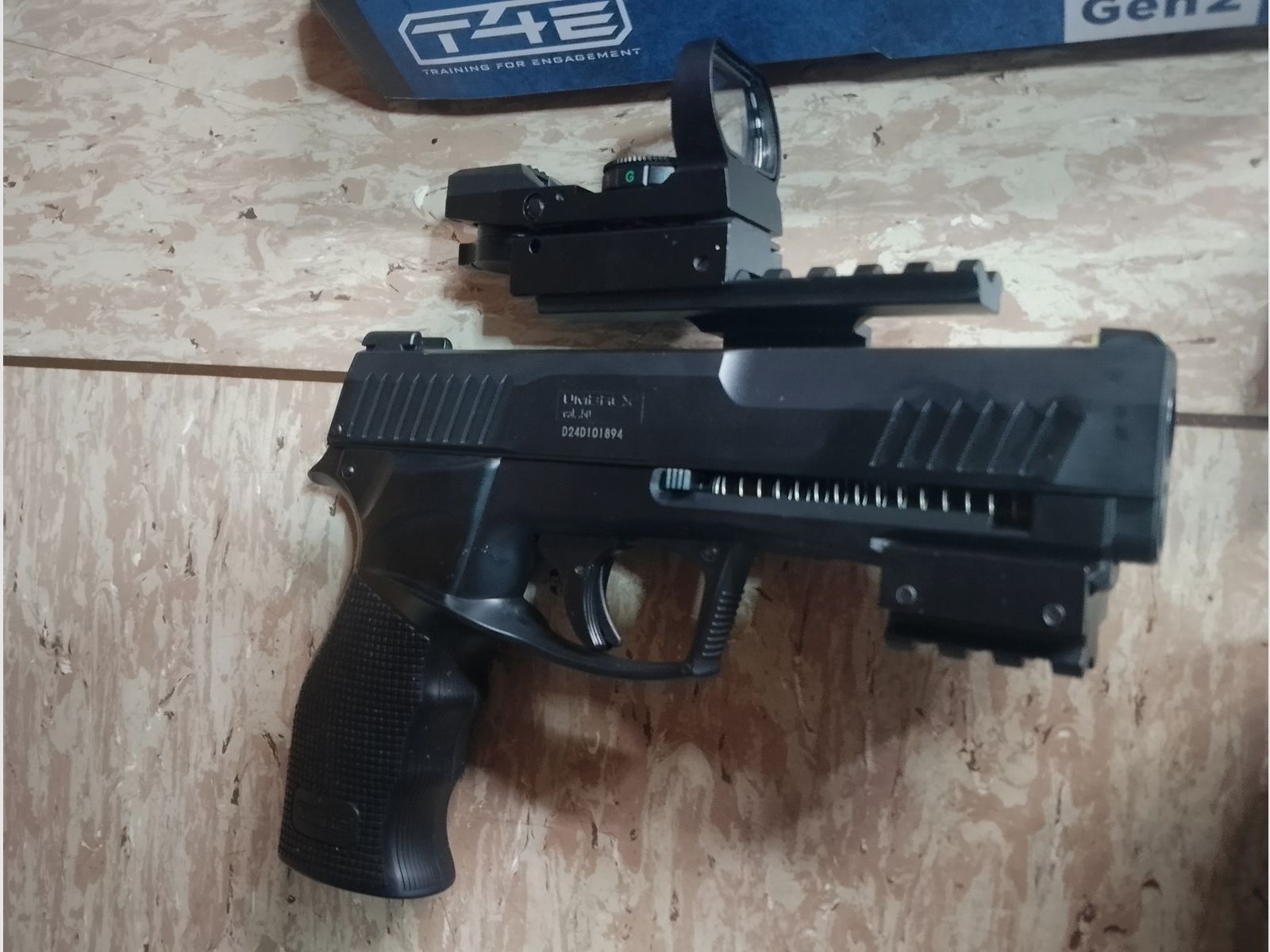 Hdp50 Tp50 T4E RAM .50  Gen 2 mit Visier Rot Grün Punkt Top Mount Scope + CO2 Kapseln und Rubberballs neu 