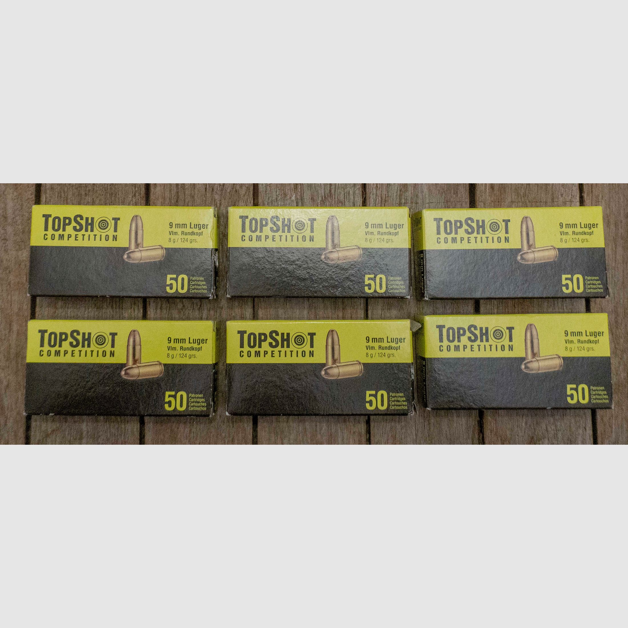 TopShot competition 9mm Luger ammunition VLM round nose