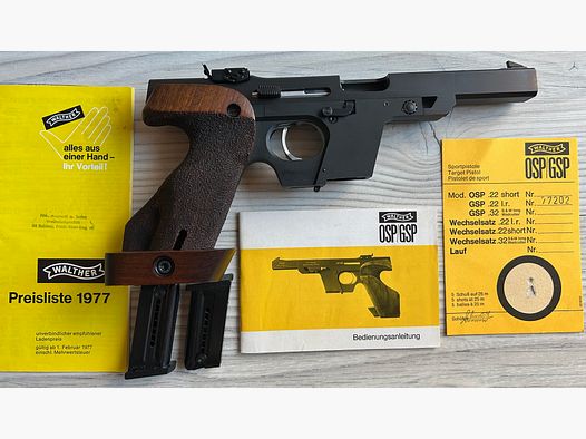 Walther GSP sport pistol caliber .22 l.r. with 2 magazines and original case