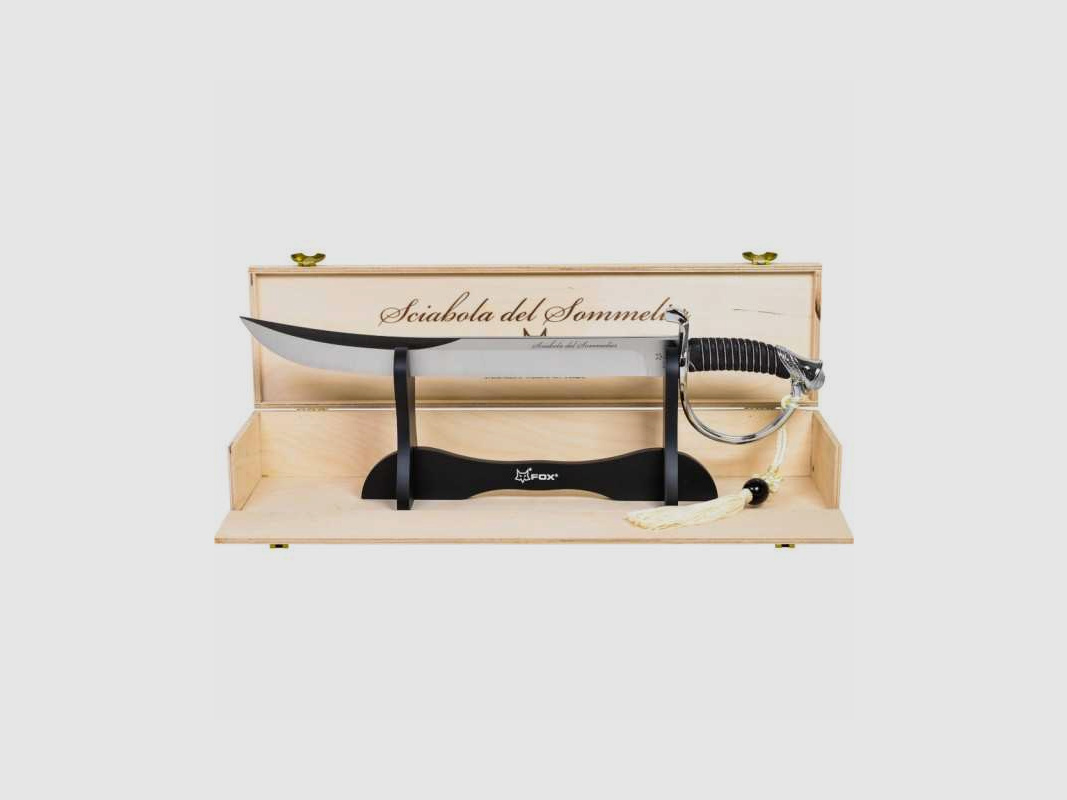 FOX Traditioneller Champagnersäbel mit Dekoständer in Geschenkbox