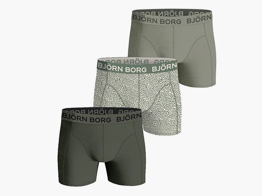 Björn Borg Boxershorts 3er-Pack Grün/Druck/Khaki - XL