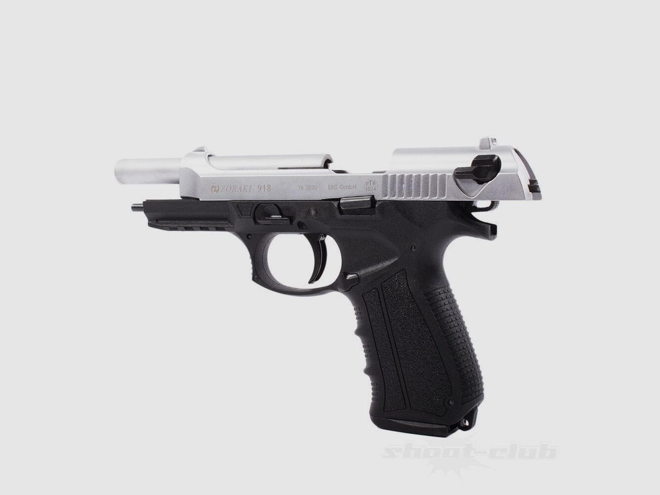 Zoraki 918-P Matt Chrom Schreckschusspistole 9 mm P.A.K.