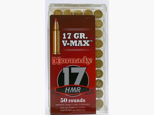 Hornady .17HMR V-Max 1,12/17gr. Cartucce per fucile