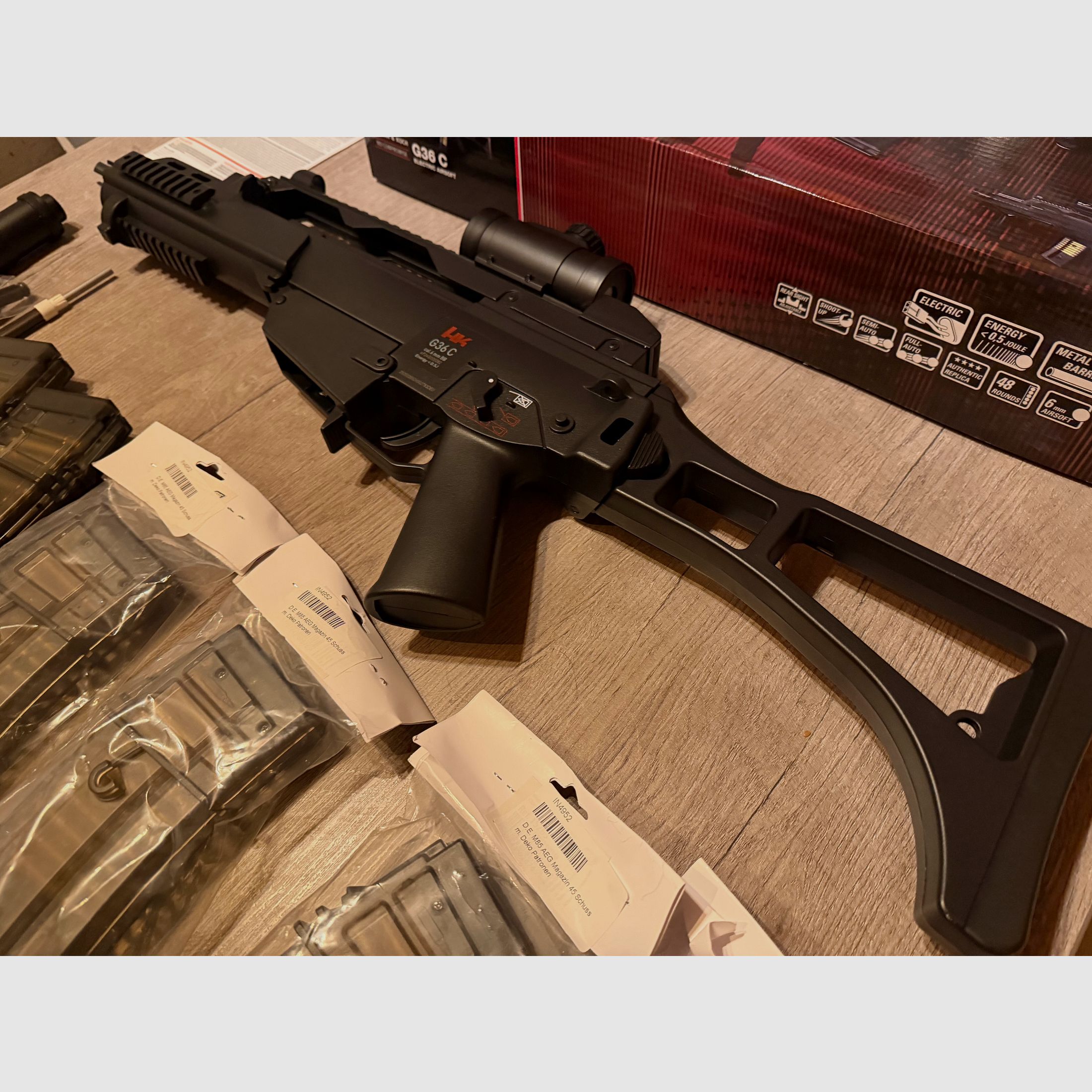 H&K G36C Softair 0,5J AEG + Zubehör