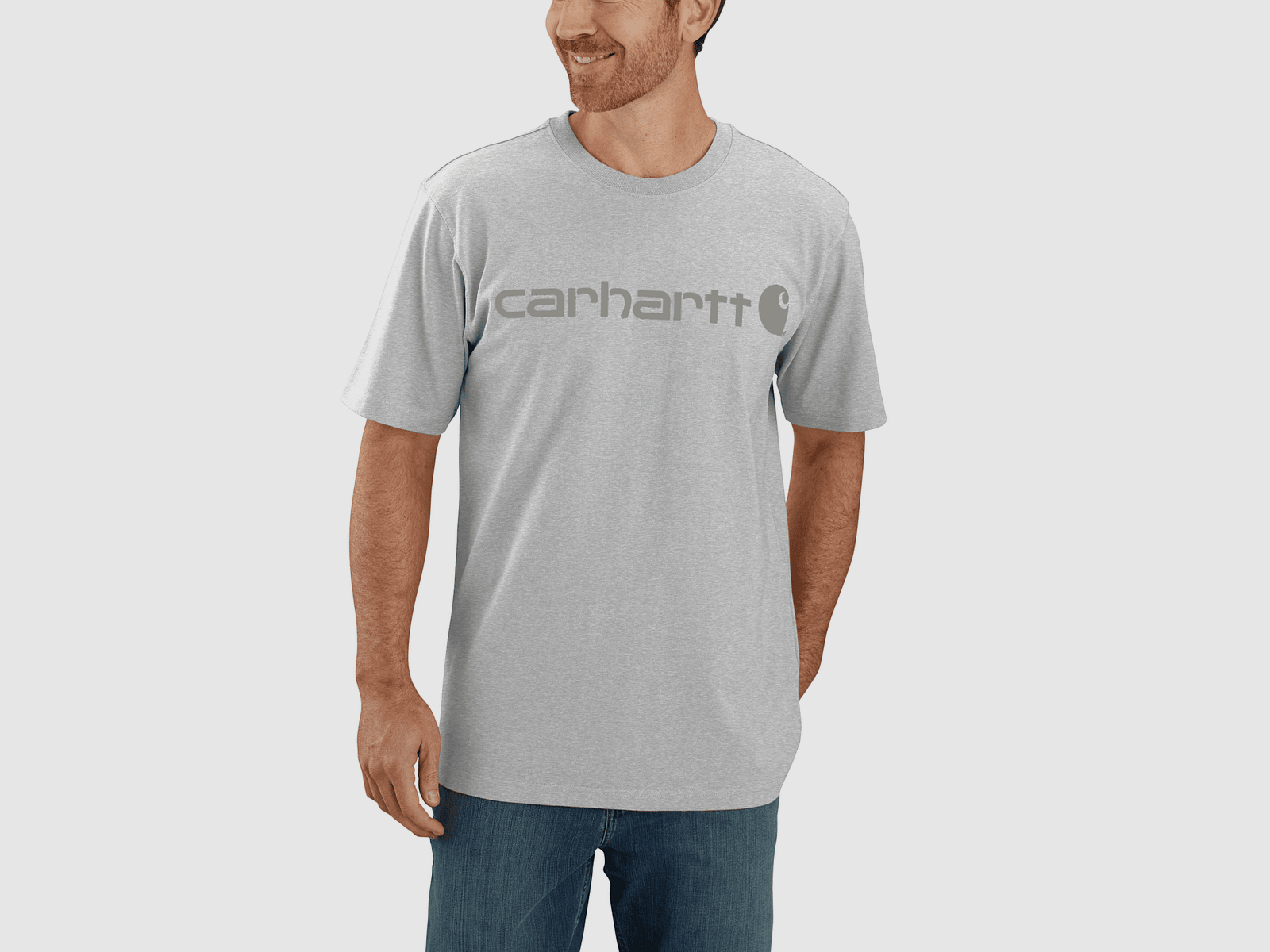 Carhartt Dearborn Relaxed Logo T-Shirt Men Heather Gray/Gray XS