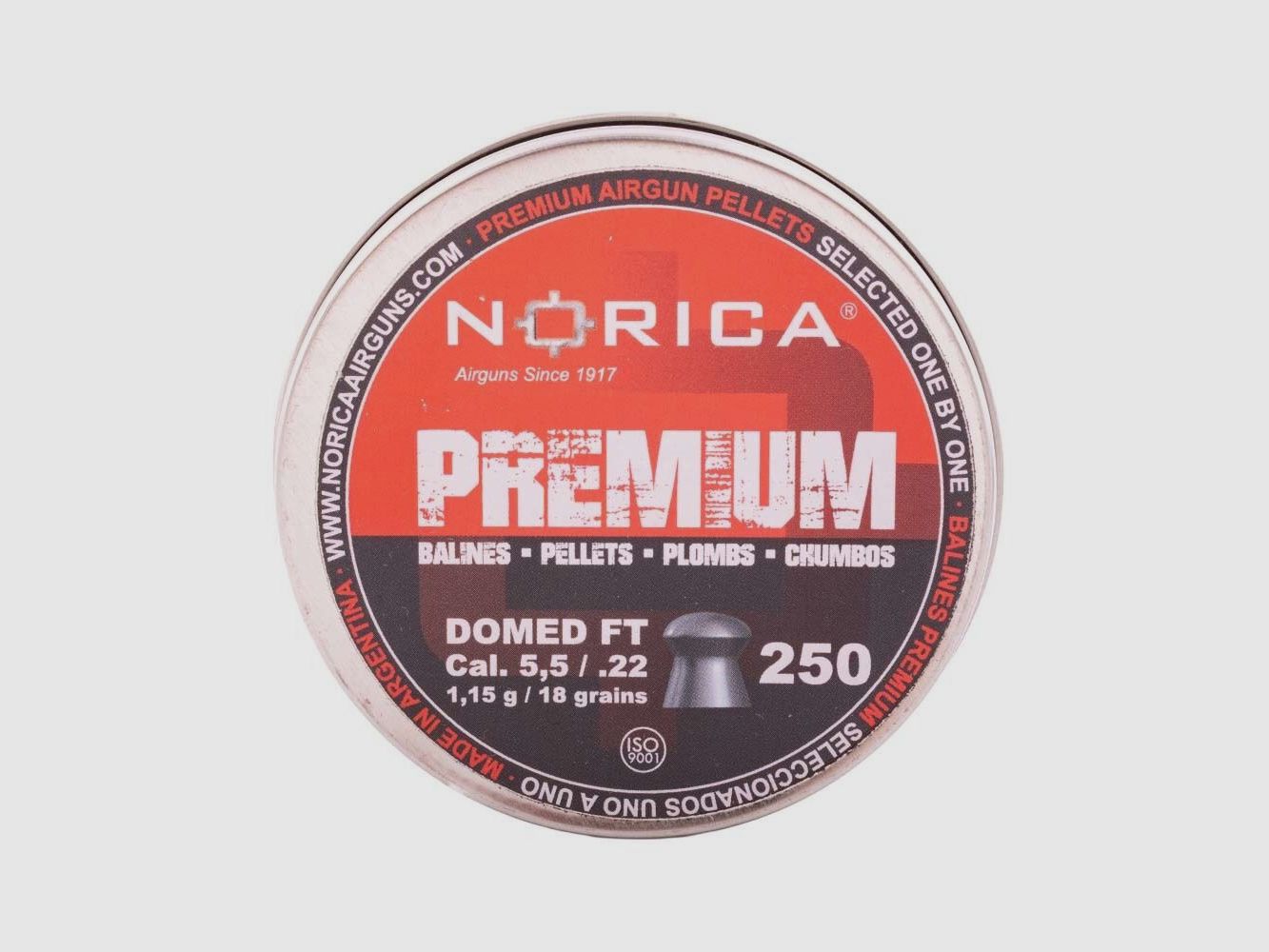Norica Diabolo Domed Premium Line 5,5 mm / 1,15 g / 250 pz, immagine 2 di 3