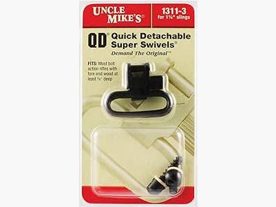 Uncle Mike ‘s QD 115 RGS Perno acción Tornillos para Madera Tipo Sling Giratorio (Azulado, 1 – 1/4-inch Loop)