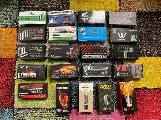 Collection de cartouches à blanc 9mm PAK