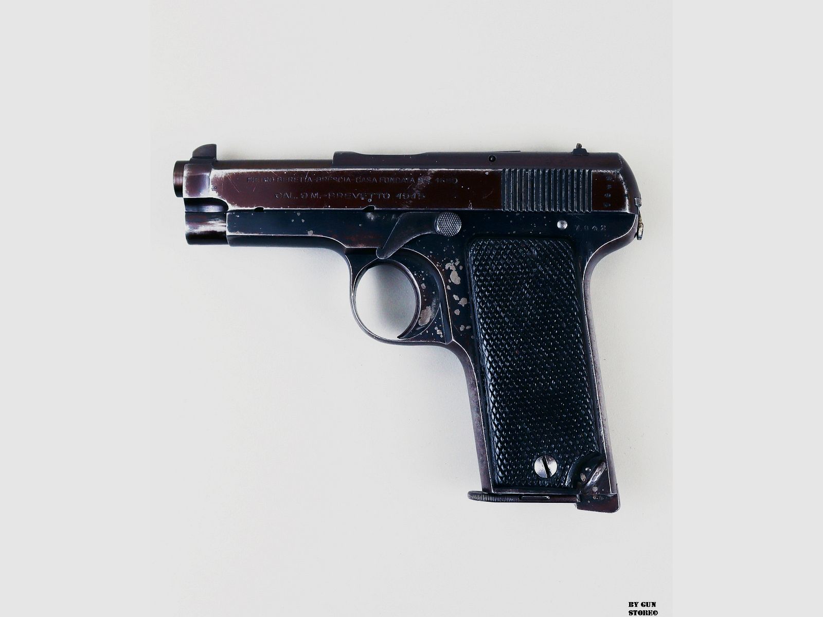 Beretta pistool mod. Brevetto 1915 kal. 9 mm Glisenti matr. 7842, afbeelding 1 van 12