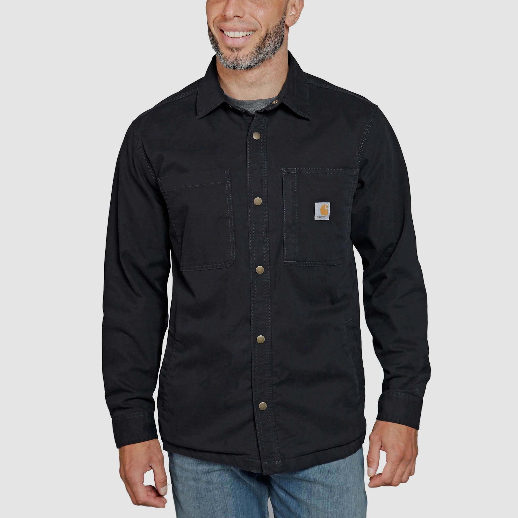 Carhartt Lined Fleece Shirt Jacket Mens Black S