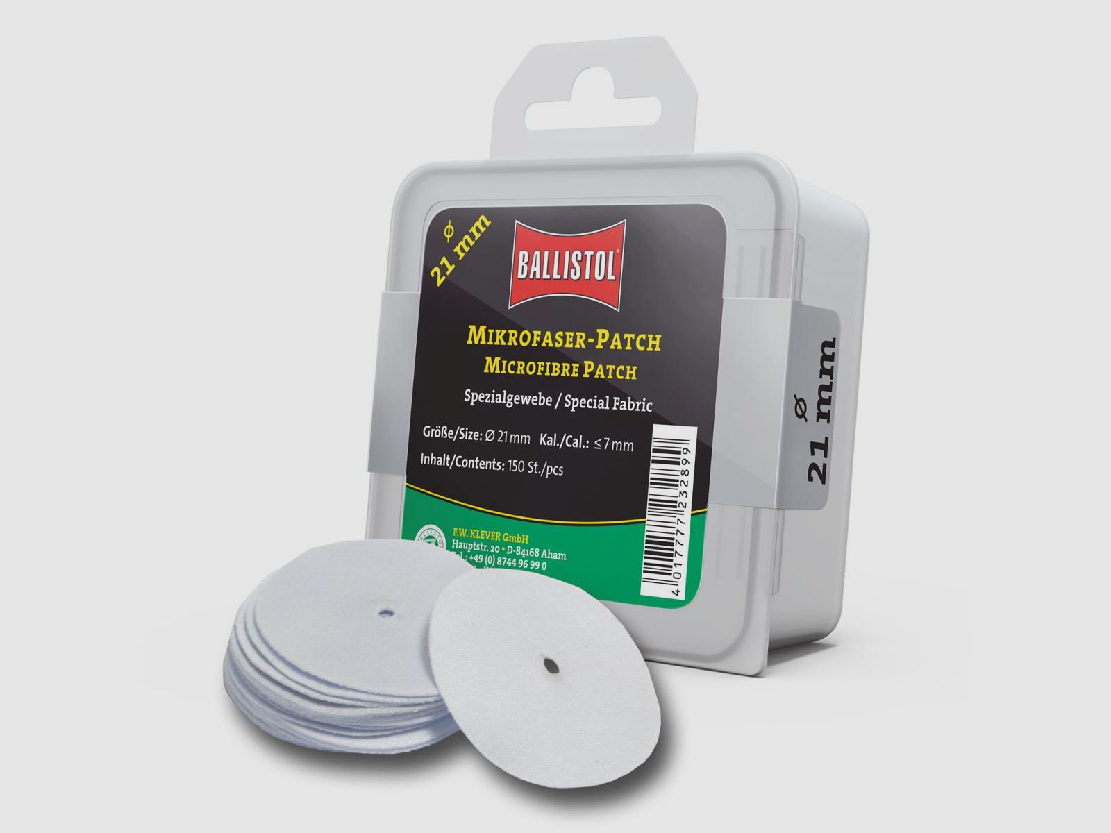 Ballistol microvezel patch rond Ø 21 mm 150 stuks