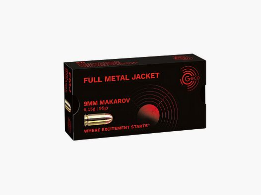 Amunicja kal.9x18mm Makarov – FMJ 6,15G / 95gr GECO