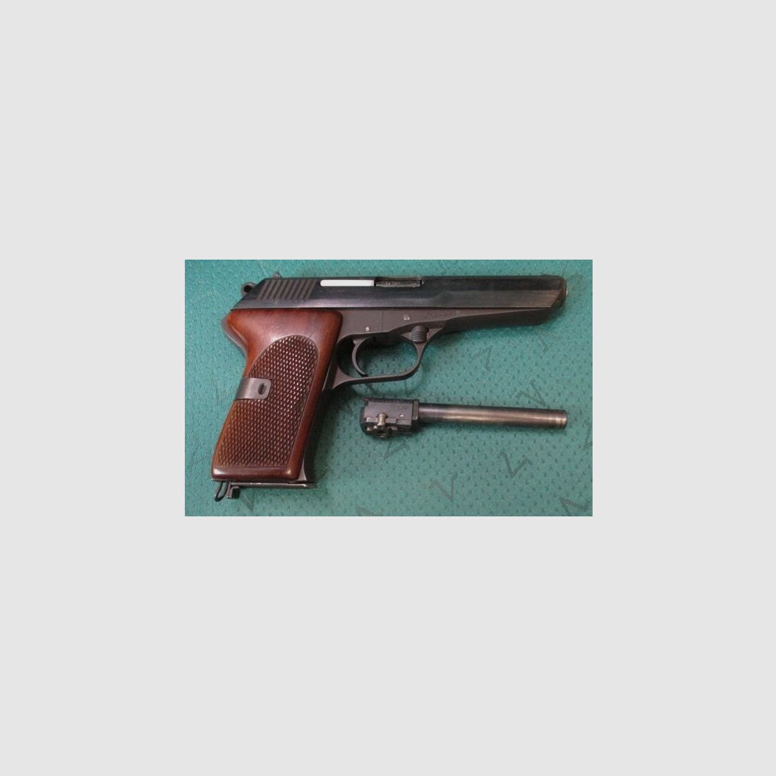 CZ M52 pistol 9mm Luger with interchangeable barrel 7.62mm Tok, roller lock 52