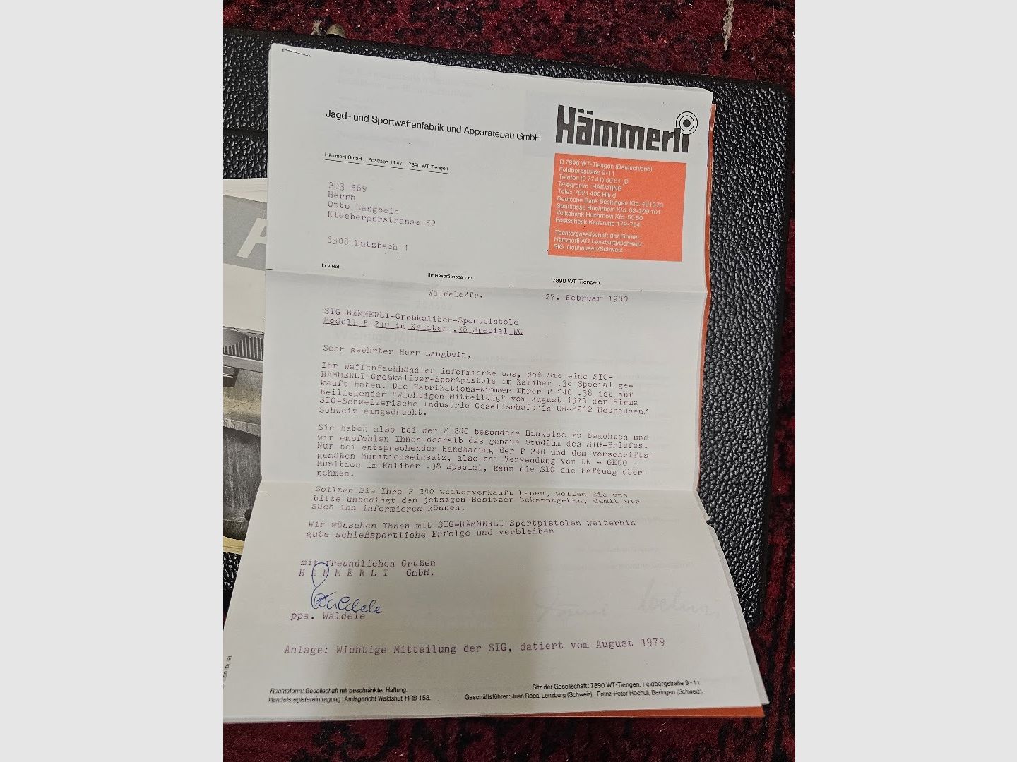 SIG Hämmerli P240 pistolet de sport – État impeccable – incluant la mallette d'origine