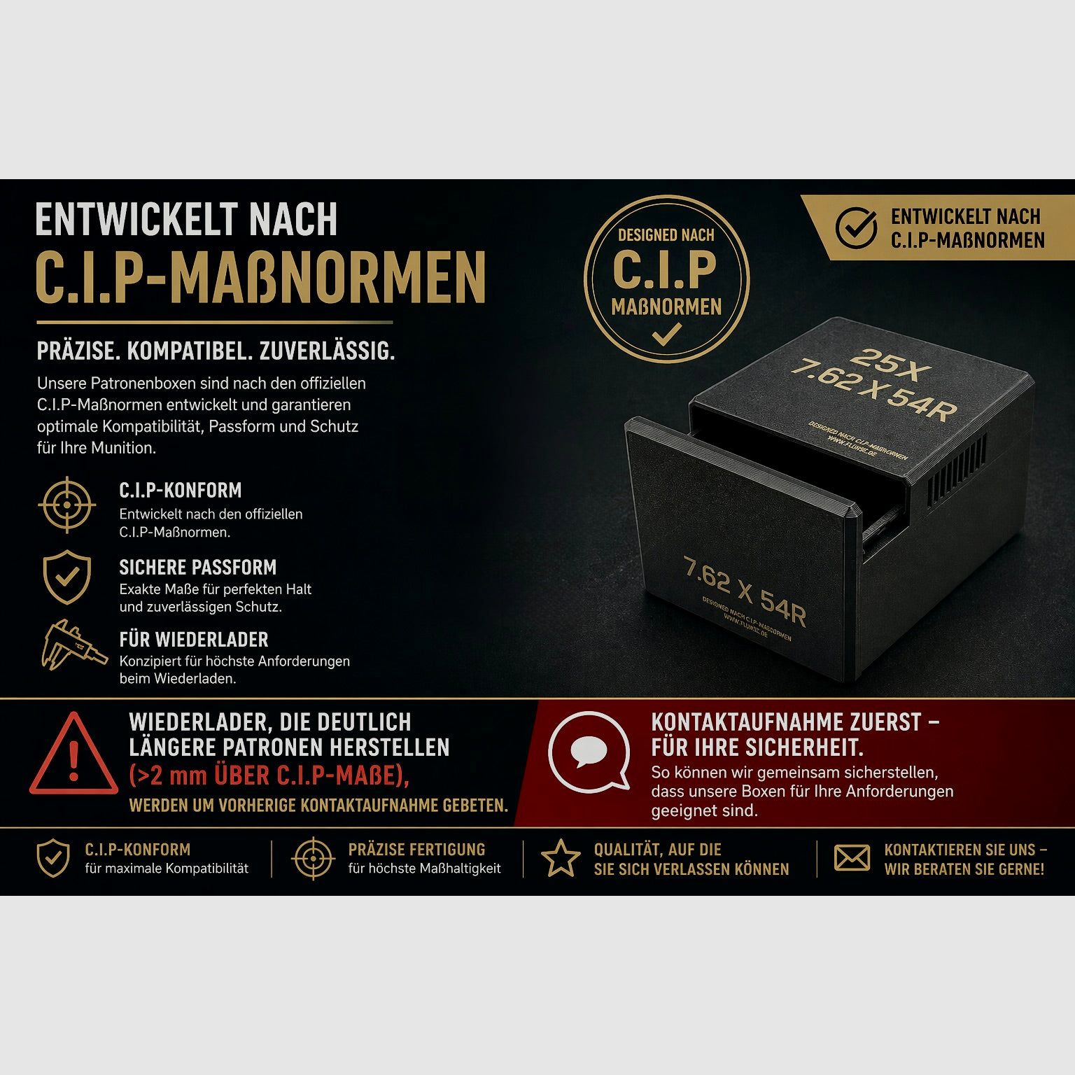 Filamelt ammunition box / .380 ACP / 'sliding lid' / cartridge box, ammo box