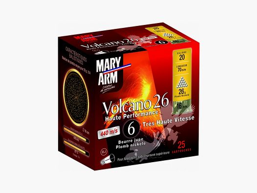 Cartouches Mary Arm Volcano 26 gr Cal 20