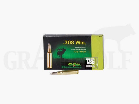 .308 Winchester 181 gr / 11.7 g Brenneke TUG cartridges 20 pieces