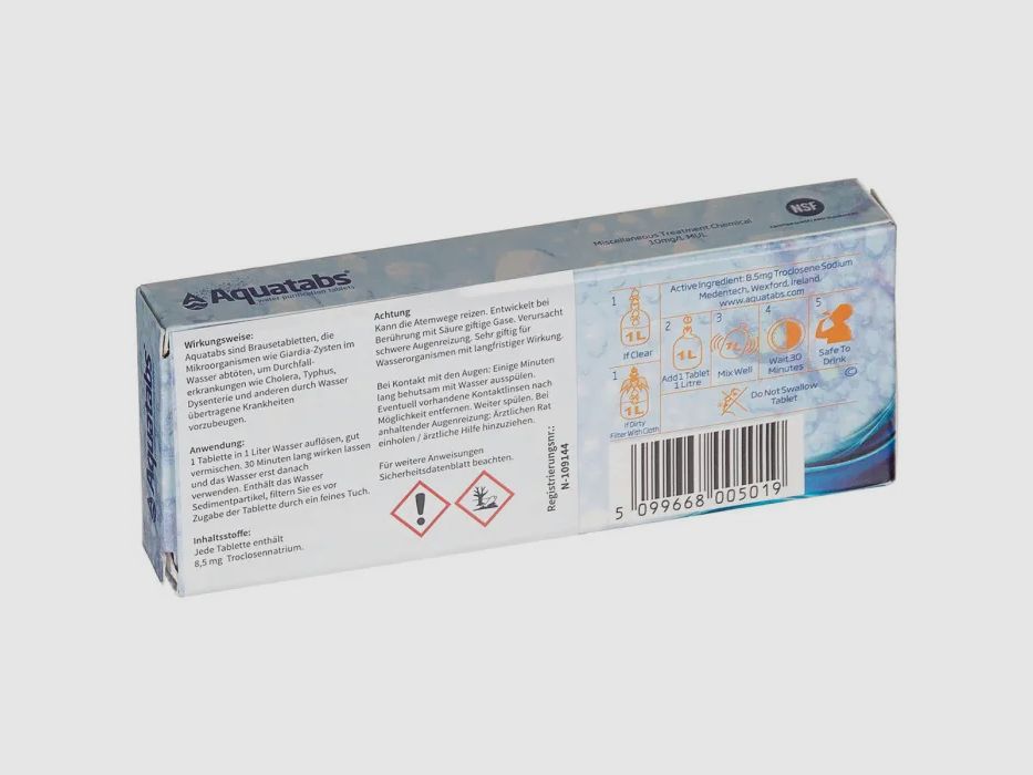 Medentech® Aquatabs® 50 Tabletten zur Wasserdesinfektion