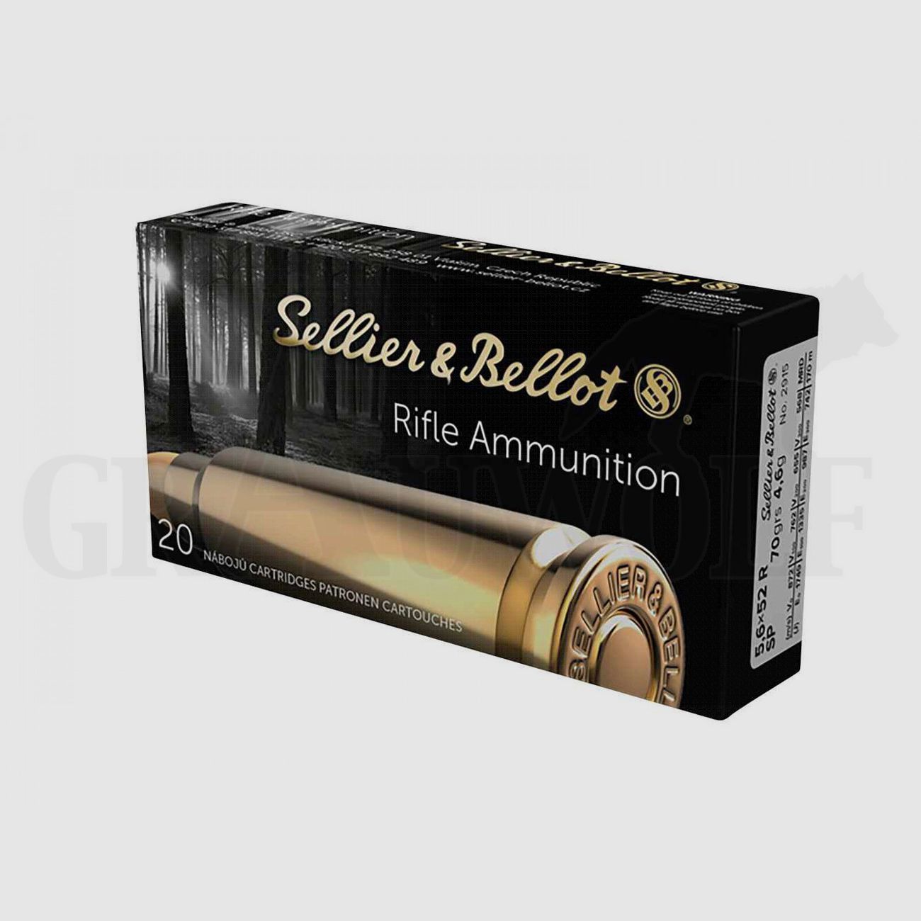5,6x52R 70 gr / 4,6 g Sellier & Bellot Teilmantel Patronen 20 Stück