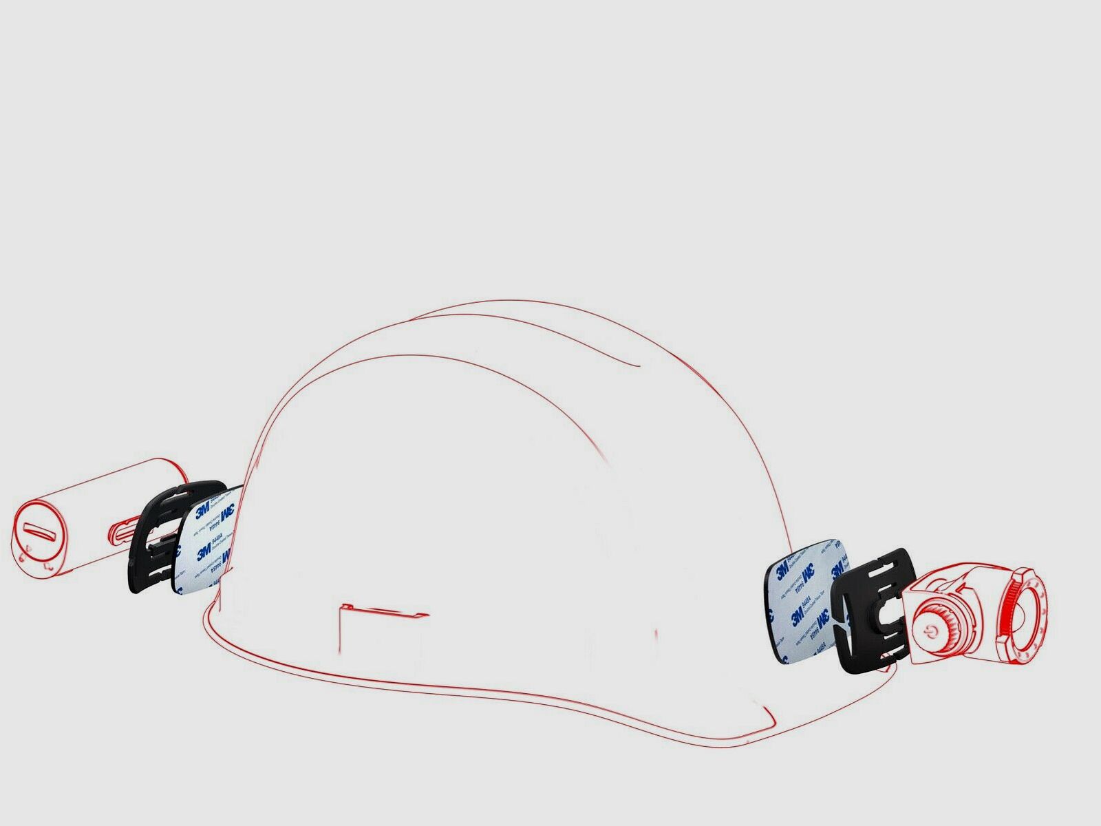 Ledlenser 502314 Helmet Connecting Kit Type H Helm Befestigung