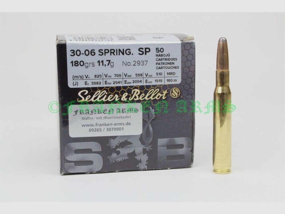 Sellier&Bellot .30-06 Spr. SP 180gr. 11,7g 50 piezas precio por cantidad