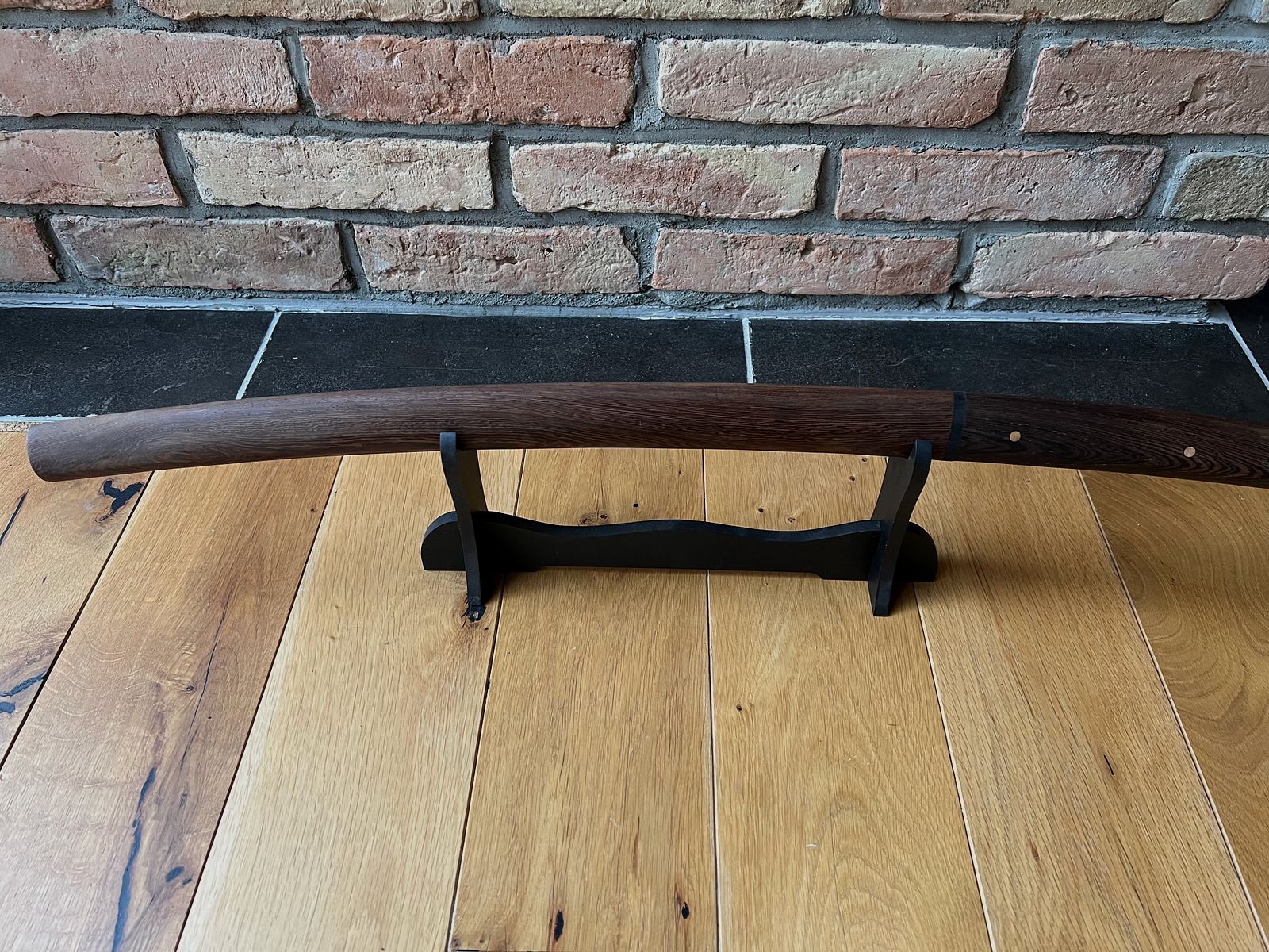 Wakizashi with wooden sheath and wooden handle