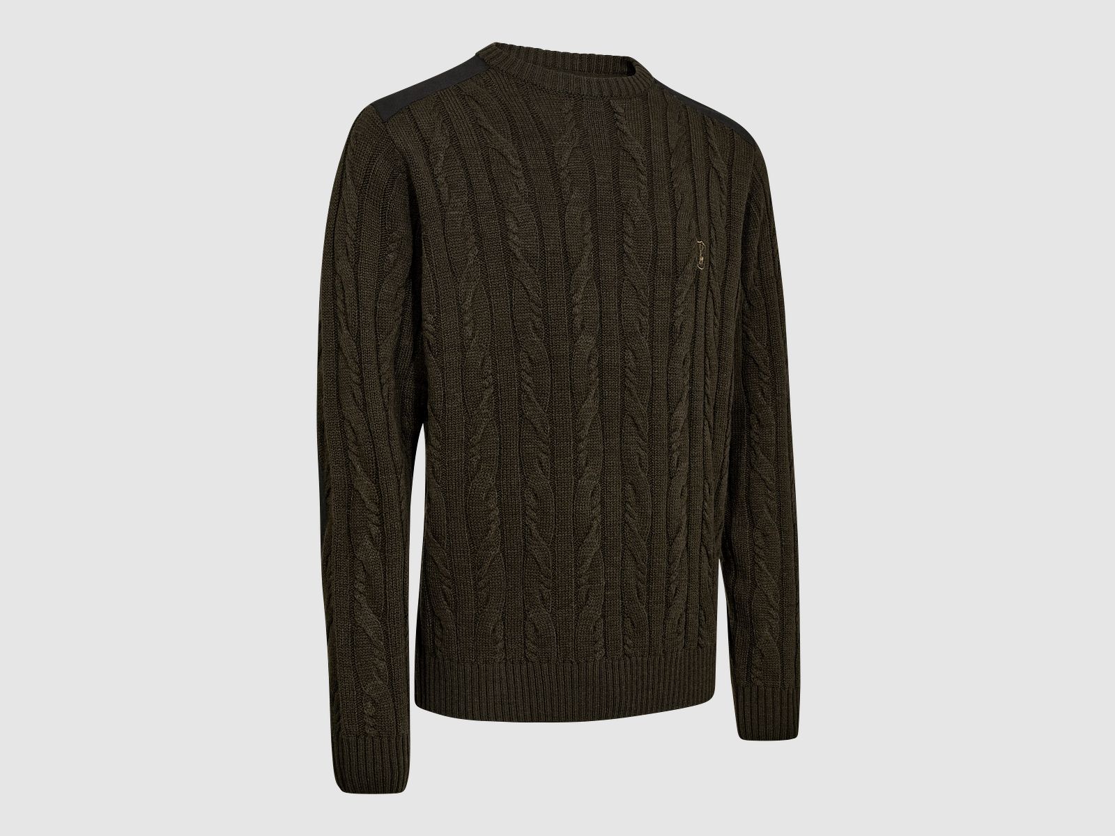 Sweter wełniany Randall z okrągłym dekoltem - Art Green - Rozmiar: L