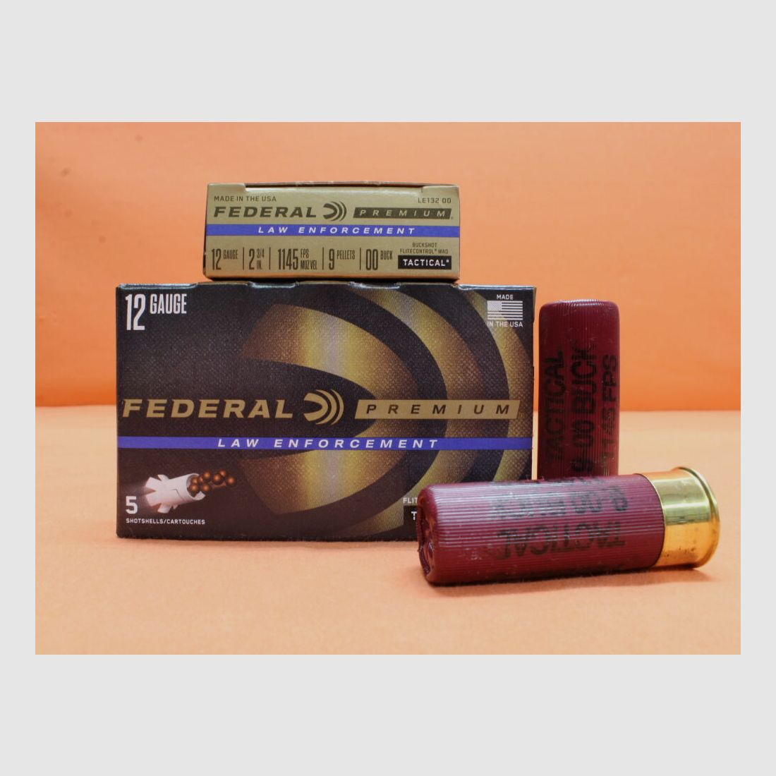 Federal Patrone 12/70 Federal 8,38mm/ No.00/ 9P Buck VE 5 Patronen LE Tactical (LE13200)