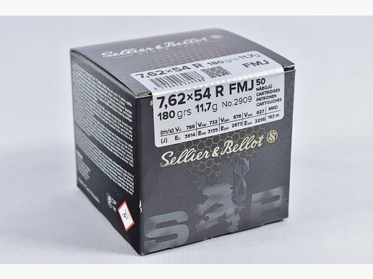 Sellier & Bellot 180grs FMJ 50STK 7,62x54R