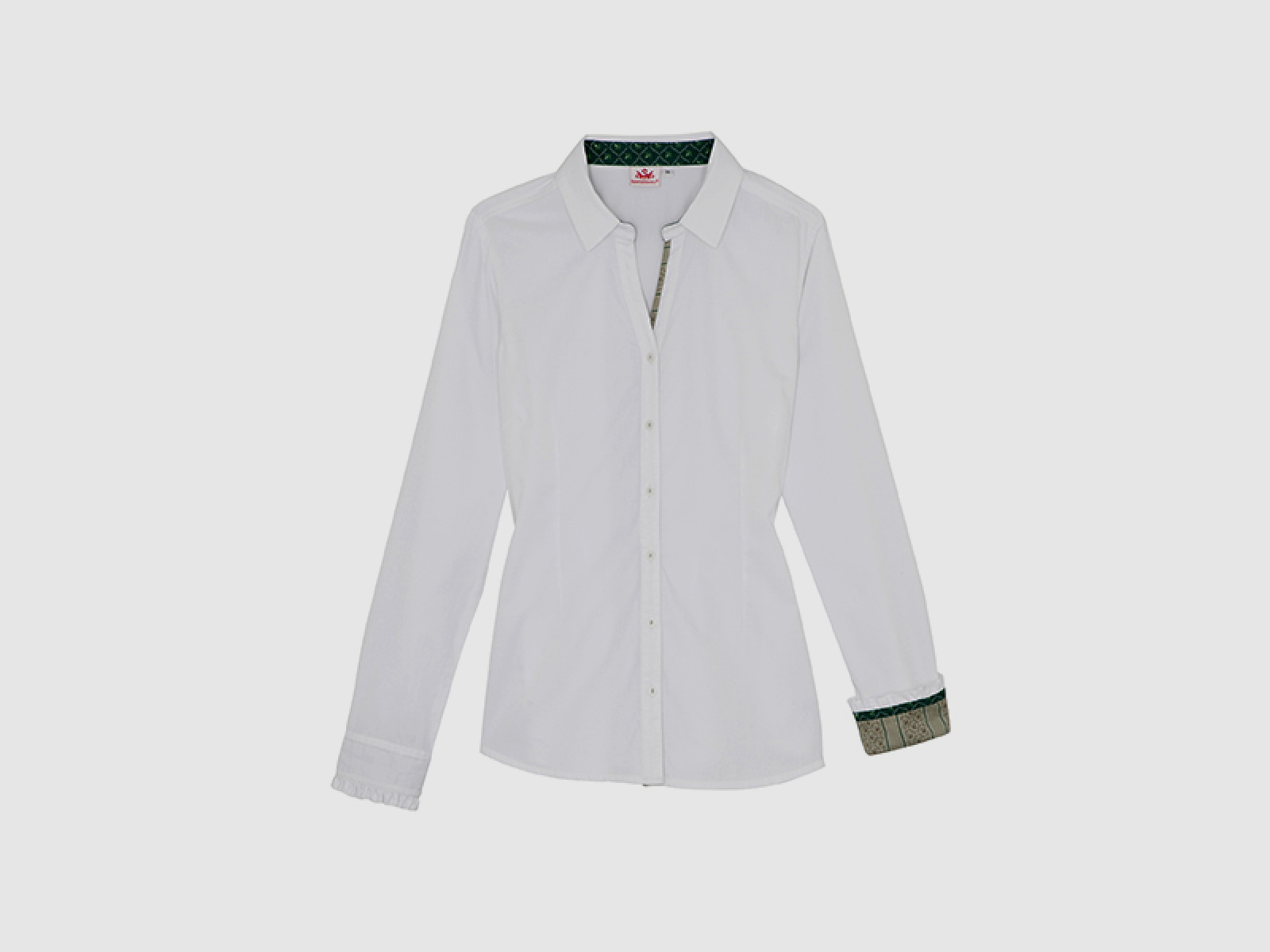 SPIETH & WENSKY Berga Blusa bianca/ verde scuro