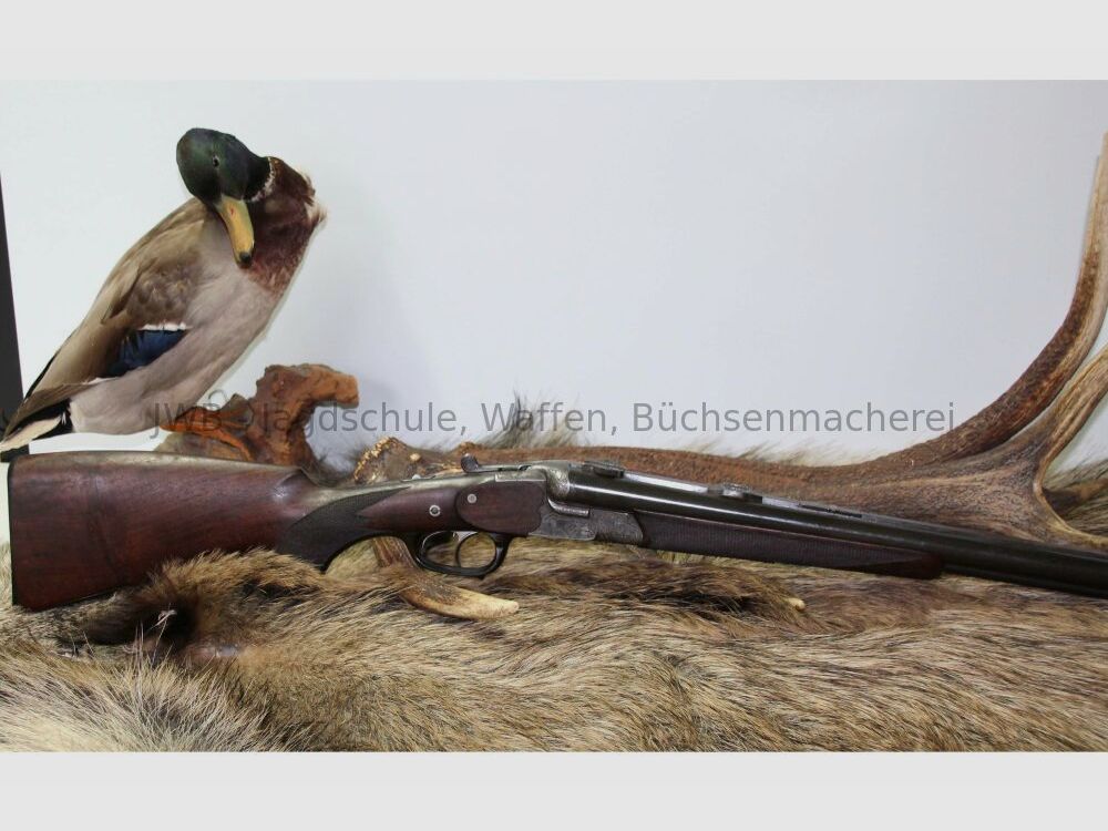 Rarität! Drilling von Valentin Häfner, Hofbüchsenmacher Kassel 9,3x72R;16/65