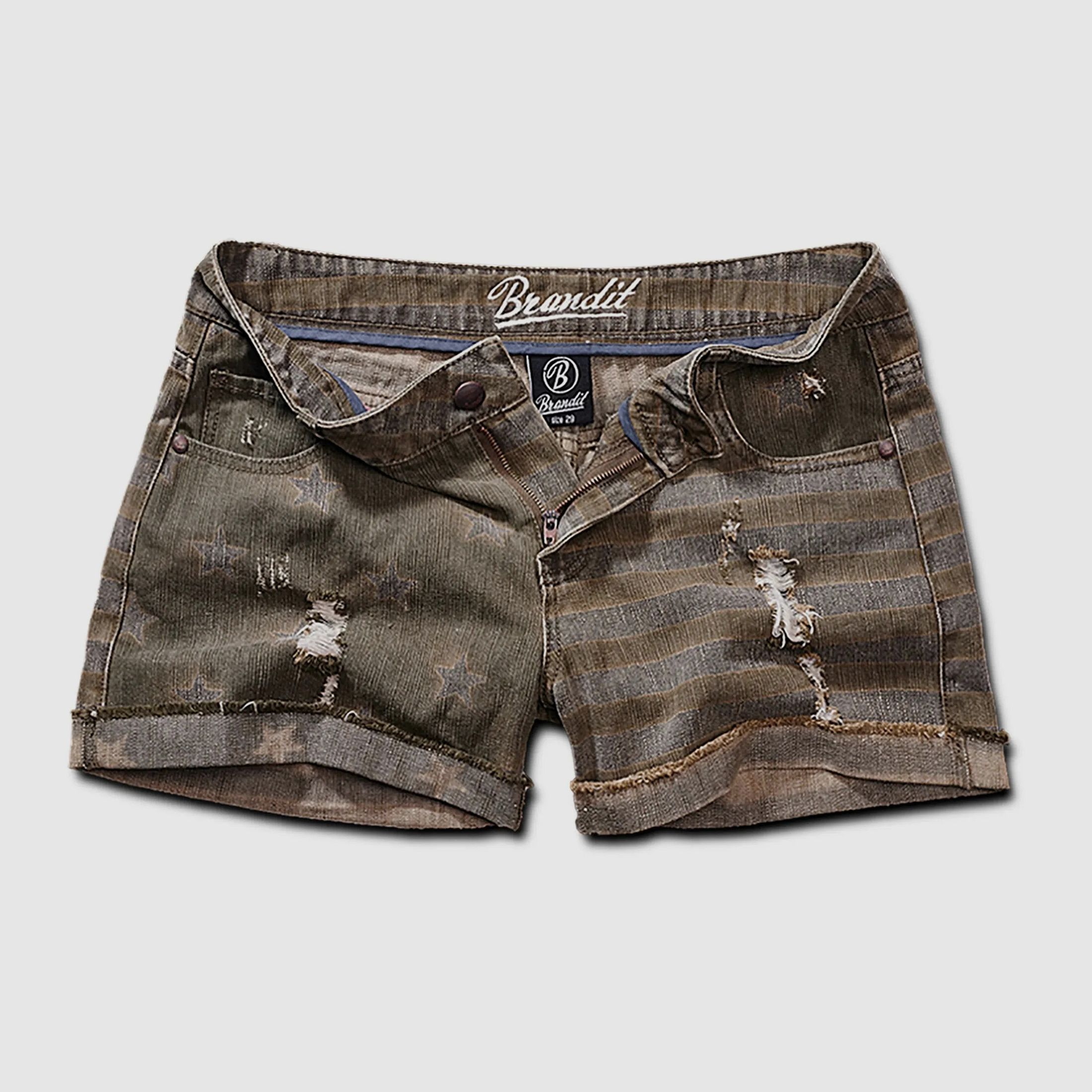 Brandit Brandit Hotpants Denim Stars and Stripes oliv