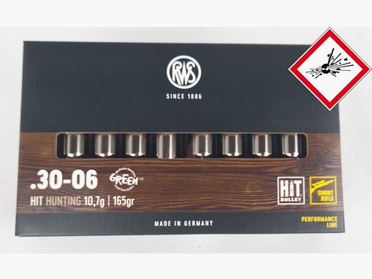 RWS HIT hunting cartridge cal. .30-06 165grs Short Rifle