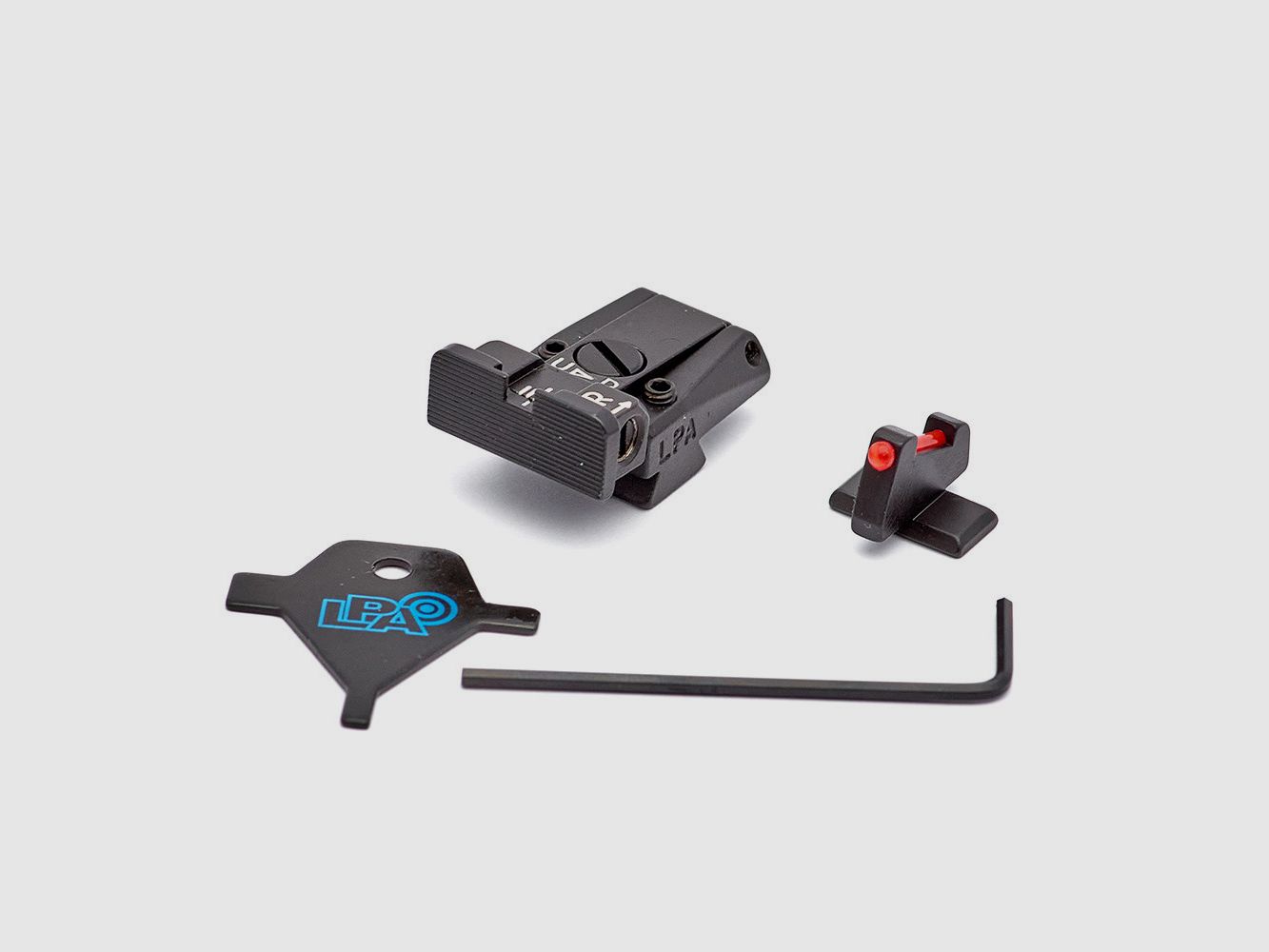 LPA SPR62BN7F Set di mirino regolabile per Browning HP Vig., HP MKIII, HP Pract., HP40 S&W con mirino a coda di rondine, immagine 1 di 3