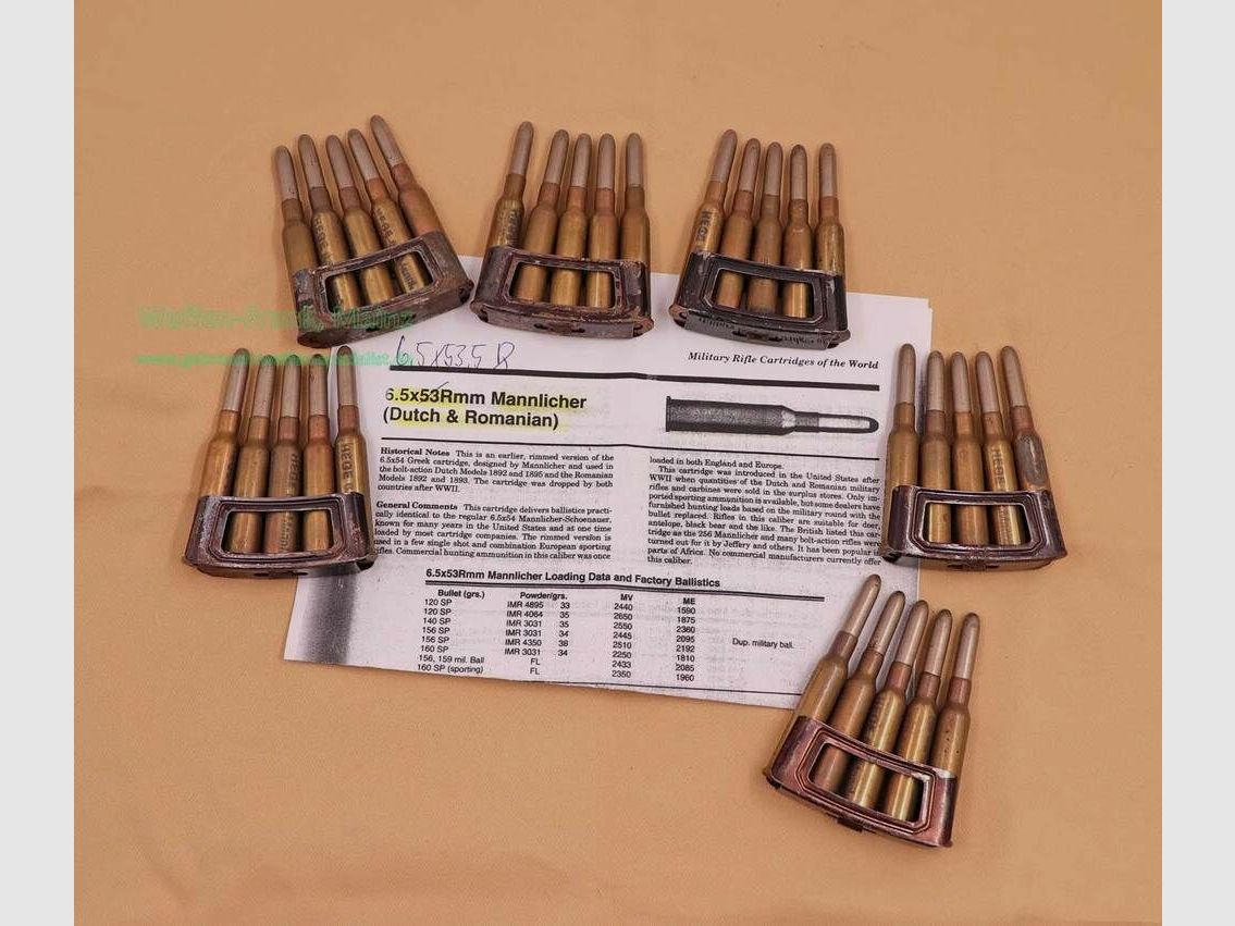 Diverse Hersteller Büchsenpatronen Laderahmen 6,5x53,5 Mannlicher(Dutch/Rom)