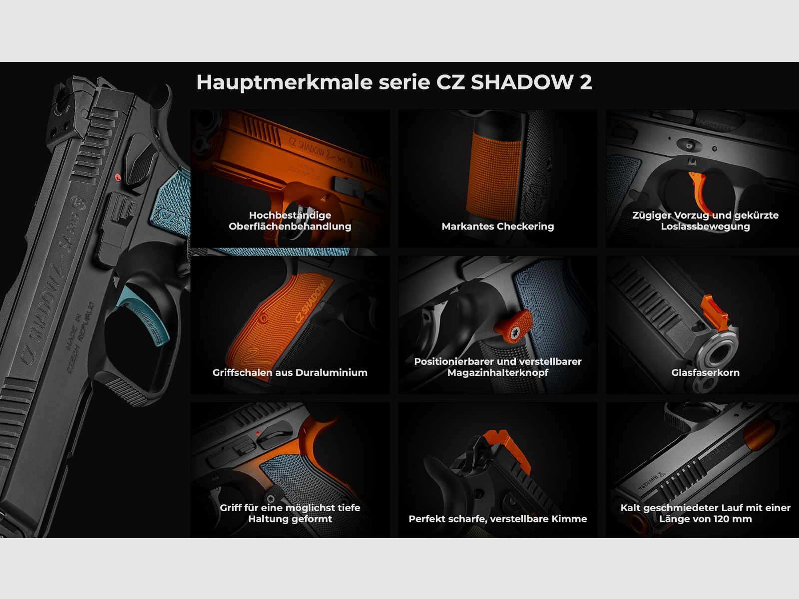 CZ Uhersky Brod SP-01 Shadow II 9mm Luger OR halbautomatische Pistole