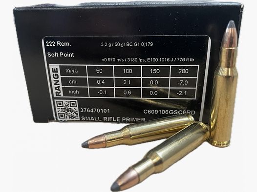 SAKO GAMEHEAD RANGE SP - .222 REM 50GRS / 3,2G. - 50 PATRONEN