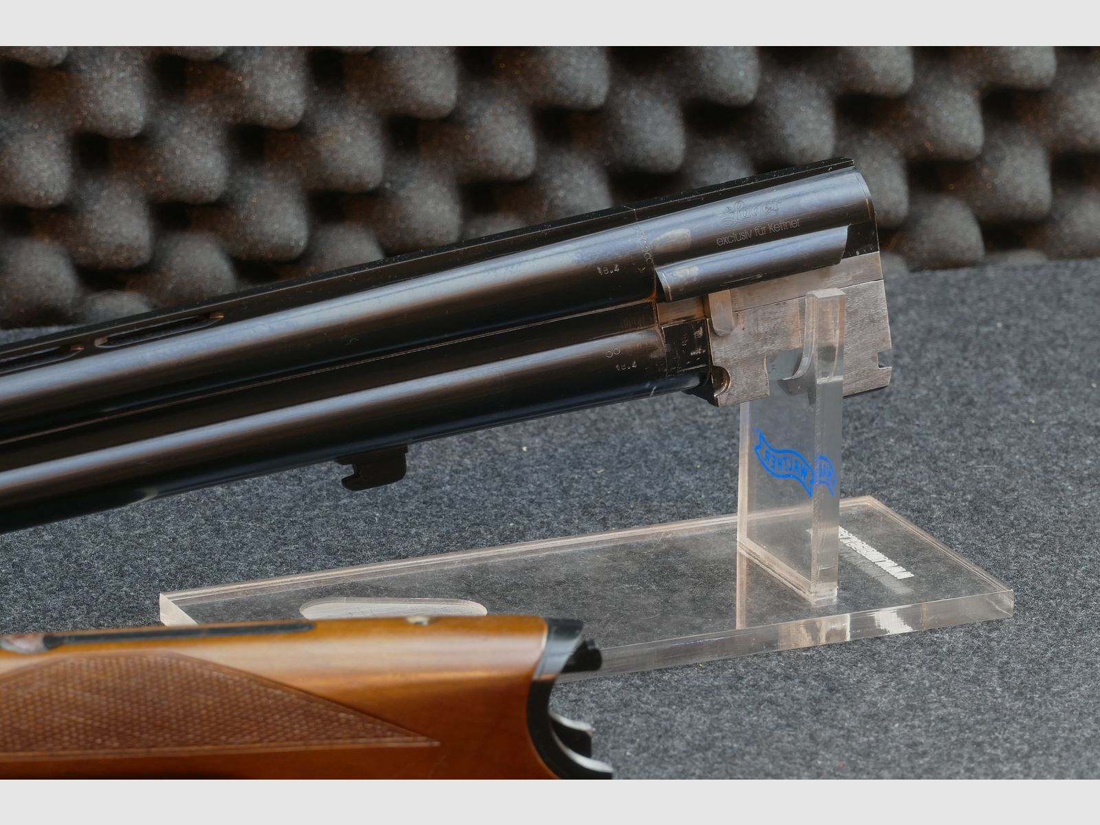 Luger – Bockdoppelflinte, Kal. 12/70, Stahlschrot bis 3,25mm