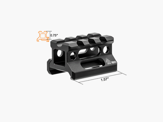 UTG Super Slim Picatinny Riser Mount, 0.75″ Height, 3 Slots
