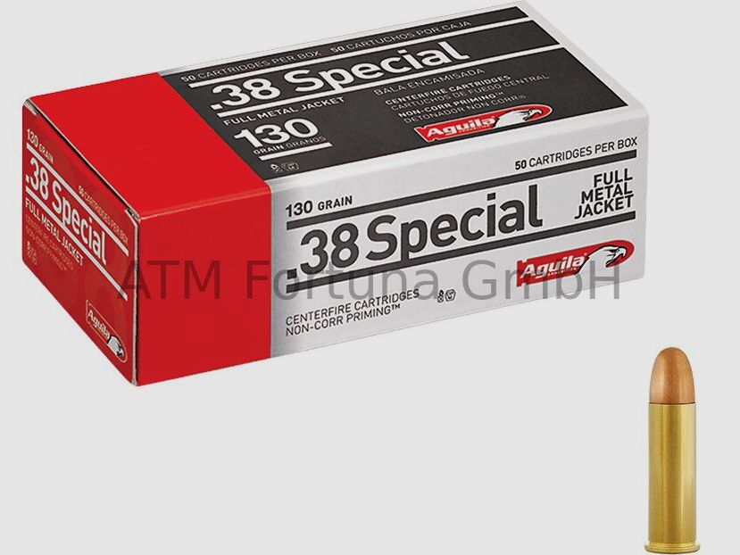 Aquila Aguila Standard .38 Special FMJ 130 grs revolver cartridges