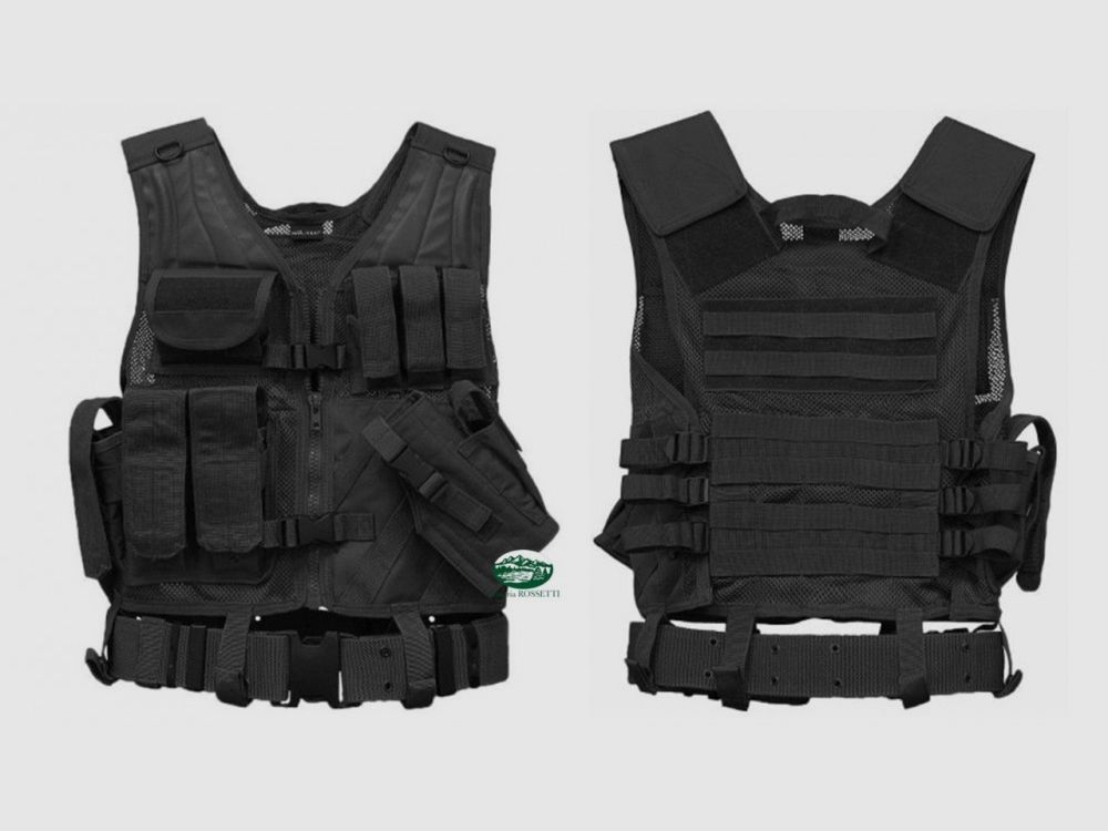 MILSPEC taktische Weste mit Holster schwarz