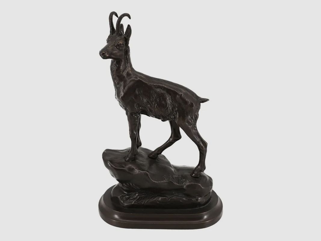 Messingstatuette Korniluk Gämse