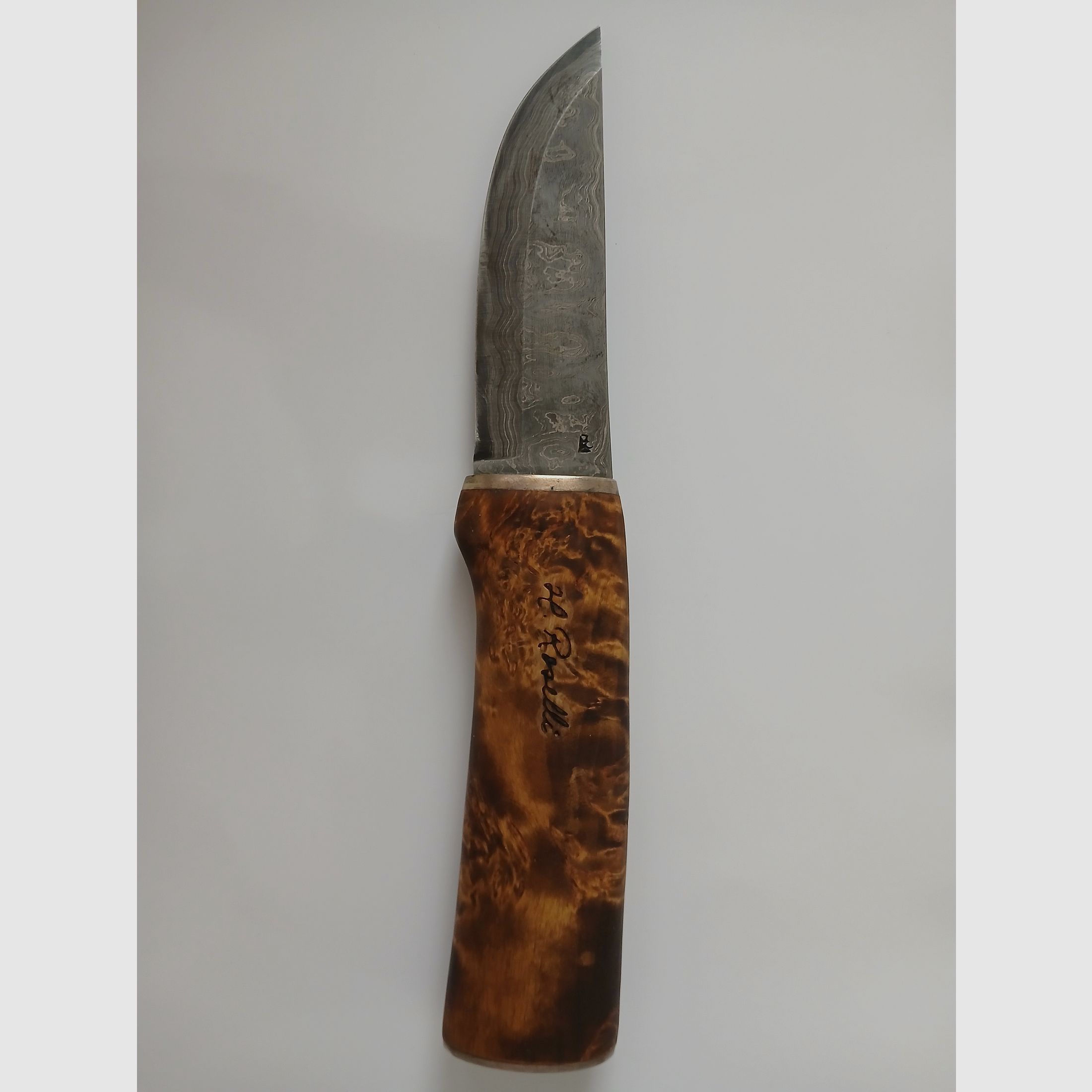 Heimo Roselli Jagdmesser Damast Sterlingsilber