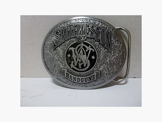 Seltene Gürtelschliesse/-Schnalle Smith & Wesson Logo Handguns