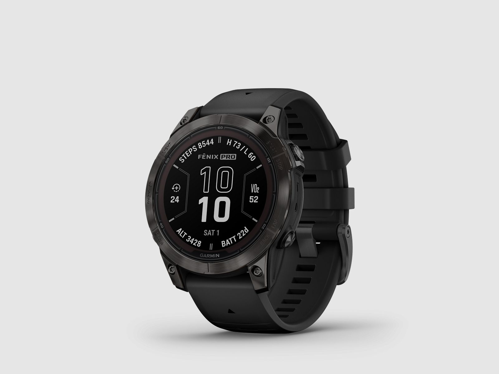 Garmin fēnix® 7 Pro – Sapphire Solar Edition, Nero/Grigio Carbonio Titanio DLC con cinturino in silicone QuickFit® da 22 mm