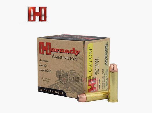 25 cartucce HORNADY Custom Pistol 357 Mag 158 Gr Xtp