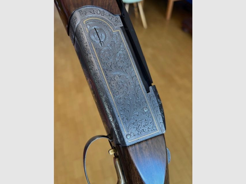 Krieghoff K80 Sporting Custom Shop ręcznie grawerowane, bez lasera, złote inkrustacje, stan idealny, kaliber 12/76
